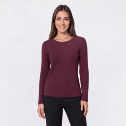 Womens Architect(R) Long Sleeve Round Neck Pointelle Tee