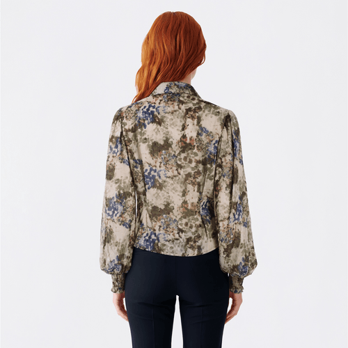 Juniors A. Byer Long Sleeve Lurex Button Up Collar Blouse