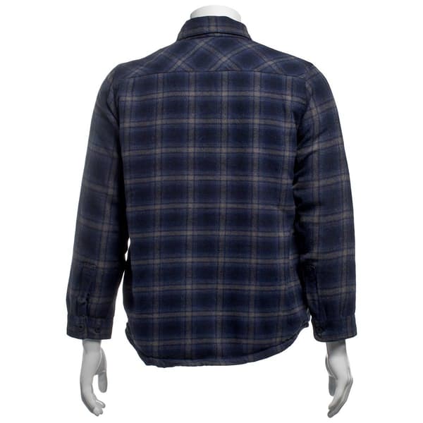 Mens Mountain Ridge Flannel Shirt Jacket - Blue/Grey
