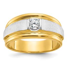 Mens Gentlemens Classics(tm) 14kt. Two Tone Diamond Polished Ring