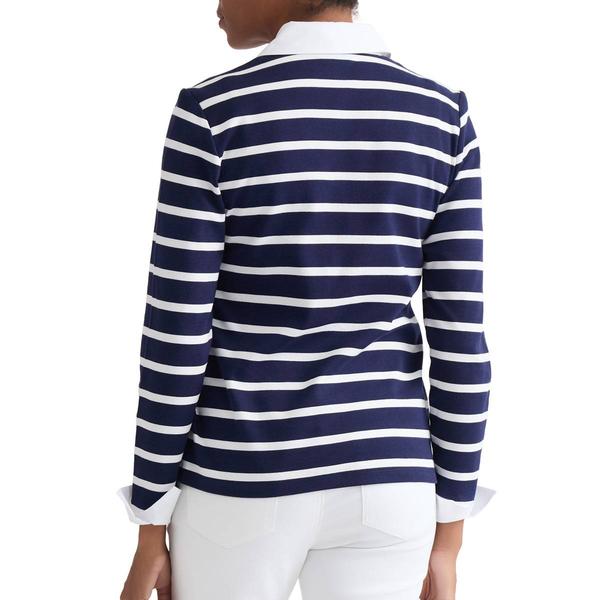 Petite Jones New York Long Sleeve Two in One Stripe Sweater