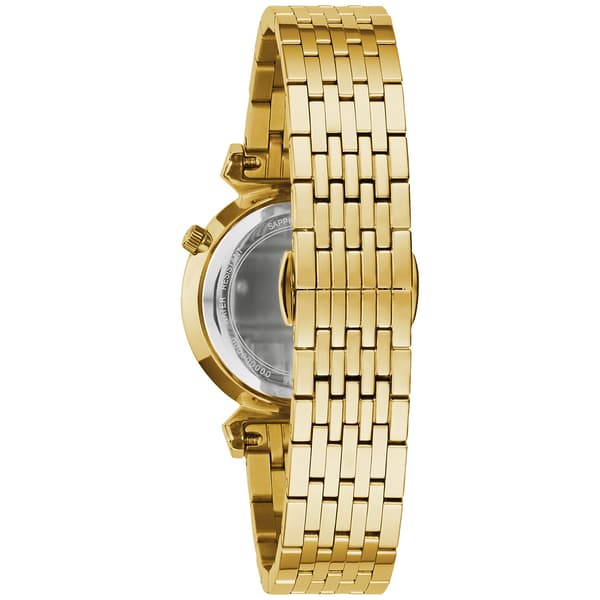 Womens Bulova Goldtone Diamond Accent Dial Bracelet Watch- 97P149