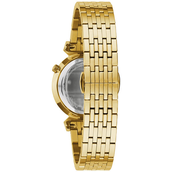 Womens Bulova Goldtone Diamond Accent Dial Bracelet Watch- 97P149