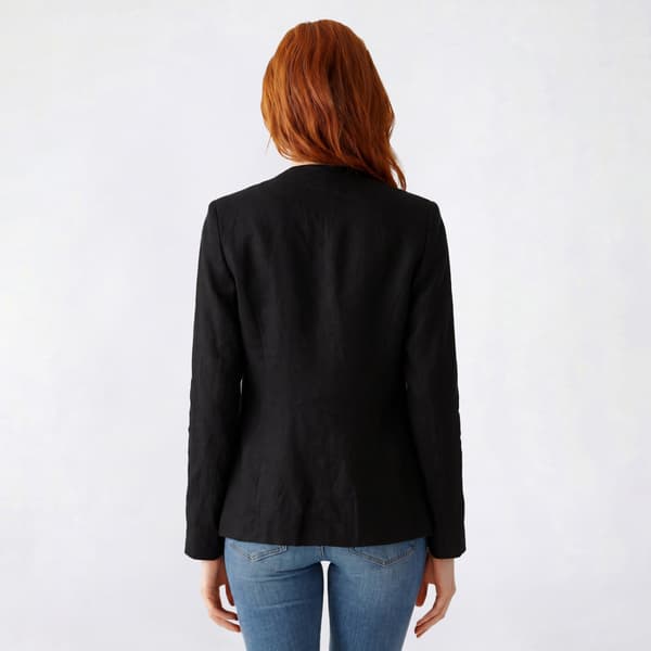 Juniors Love Tree Linen Gold Button Blazer
