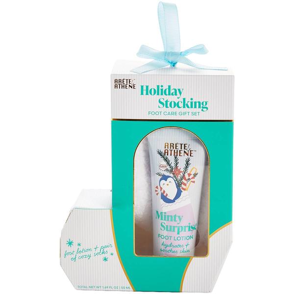 Arete & Athene 2pk. Minty Surprise Foot Lotion & Sock Set - image 