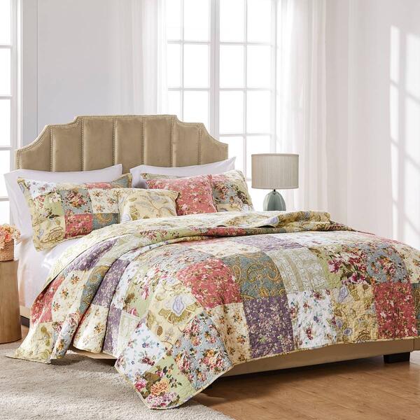 Greenland Home Fashions&#40;tm&#41; Prairie Patchwork Quilt Set w/ Pillows - image 