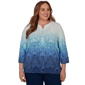 Plus Size Alfred Dunner Classics 3/4 Sleeve Ombre Blouse - image 1