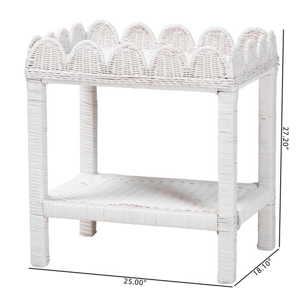 bali & pari Sumana Handwoven Natural Rattan 2-Tier Side Table