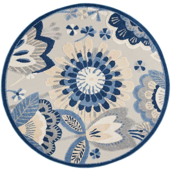 Nourison Aloha Floral Contemporary Round Rug - image 