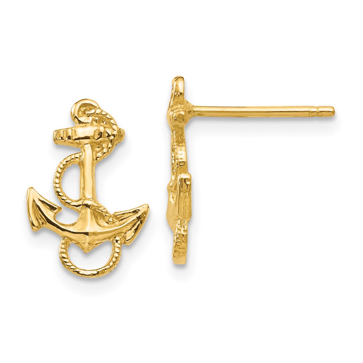 Gold Classics™ 14kt. Gold Anchor Stud Earrings