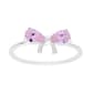 Marsala Sterling Silver Pink Cubic Zirconia Bow Ring - image 1