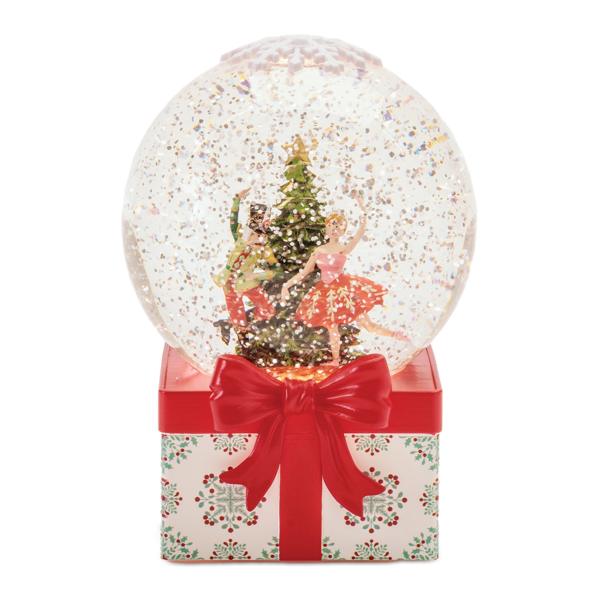 Melrose 6.5in. LED Nutcracker & Ballerina Snow Globe