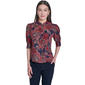 Womens Tommy Hilfiger Short Puff Ruffle Sleeve Floral Button Fro - image 1