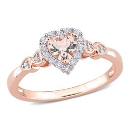 Gemstone Classics&#40;tm&#41; 18kt. Rose Gold Morganite Heart Ring