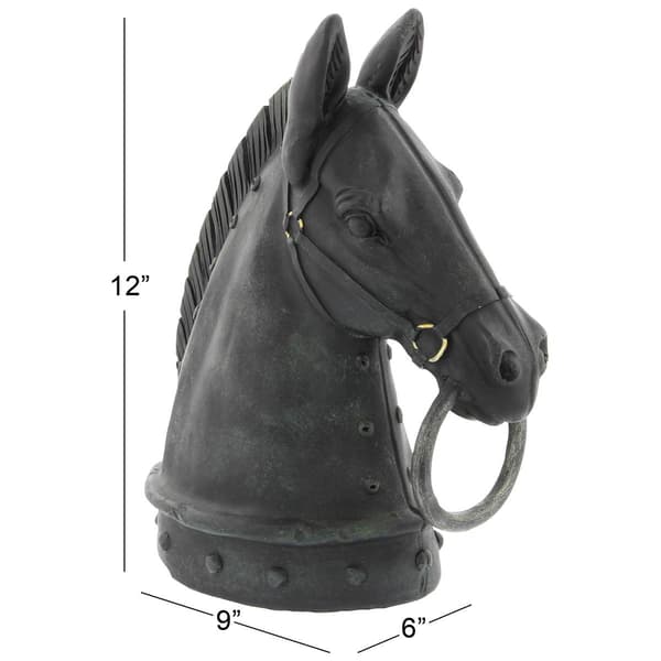 9th & Pike&#174; Black Polystone Horse Head Sculpture