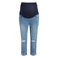 Womens Times Two Over The Belly Ripped Knee Maternity Capris - image 1