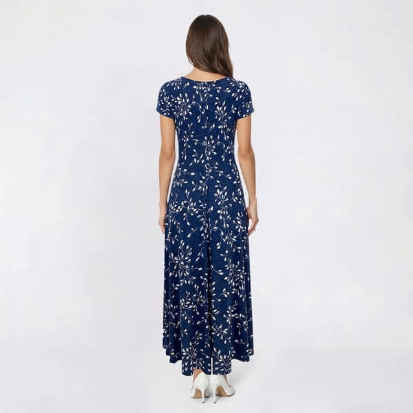 Womens Perceptions Short Sleeve Vine Side Tie Maxi Dress