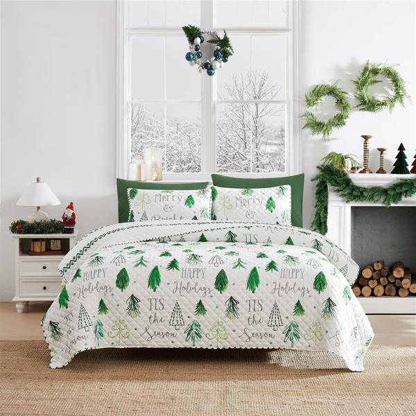 Avanti Christmas Trees 3pc. Reversible Quilt Set