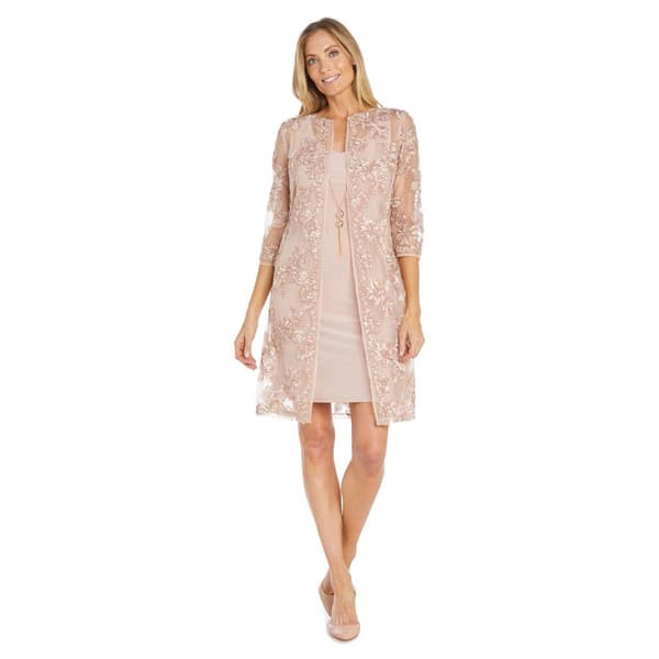 Womens R&M Richards Soutache Duster Jacket Dress