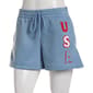 Juniors No Comment USA Americana Applique Fleece Soft Shorts - image 1
