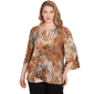 Women''s Ruby Rd. New Neutrals Tie Dye Zebra Jacquard Textured Top - image 1