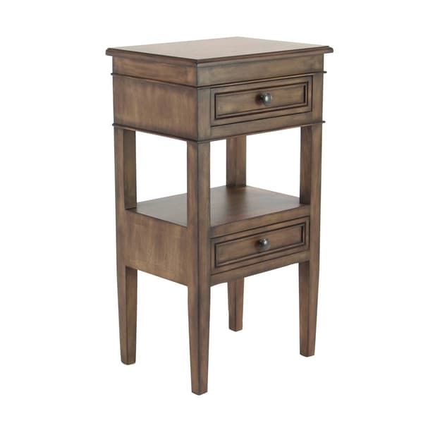 9th & Pike(R) Brown Pine Traditional Accent Table