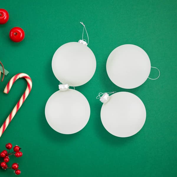 Northlight 4ct. Frosted Matte Glass Christmas Ornaments