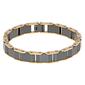 Mens Lynx Stainless Steel Gold &amp; Black Ion-Plated Bracelet - image 1