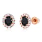 Gemstone Classics&#40;tm&#41; 14kt. Rose Gold Onyx Oval Earrings - image 1