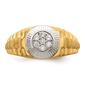 Mens Pure Fire 14kt. Two-Tone Gold Lab Grown Diamond Round Ring - image 1