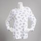 Petite Bonnie Evans Snowman Faces Long Sleeve Christmas Top - image 1