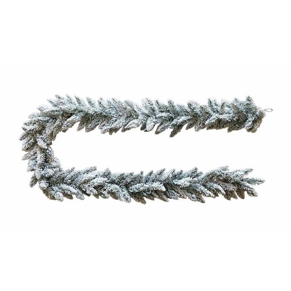 Kurt Adler 9ft. Flocked Snow Pine Garland - image 