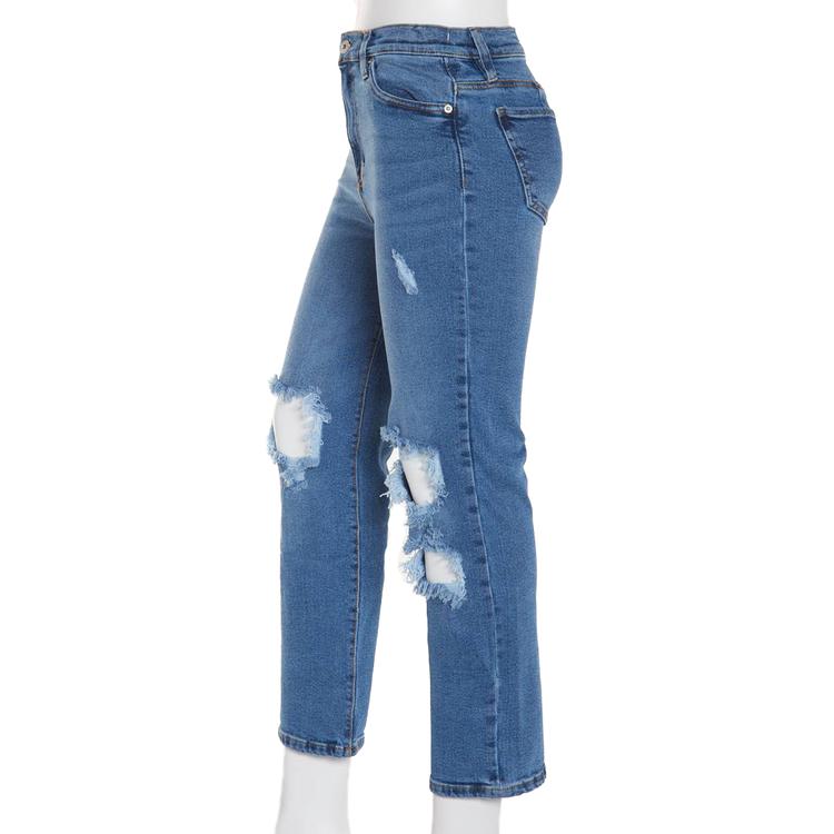 Juniors Celebrity Pink Curvy High Rise Straight Jeans-Medium Wash