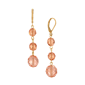 1928 Jewelry Round Peach Bead Linear Earrings - image 1