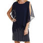 Womens MSK Split Shoulder Capelet Overlay Beaded Shift Dress - image 3