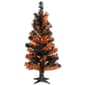 National Tree 2ft. Black and Orange Tinsel Tree - image 1