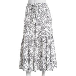 Womens Premise Pull On Sketched Dream Tie Waist Tiered Skirt
