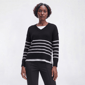 Petite Hanna & Gracie Long Sleeve Stripe Two In One Sweater - image 1