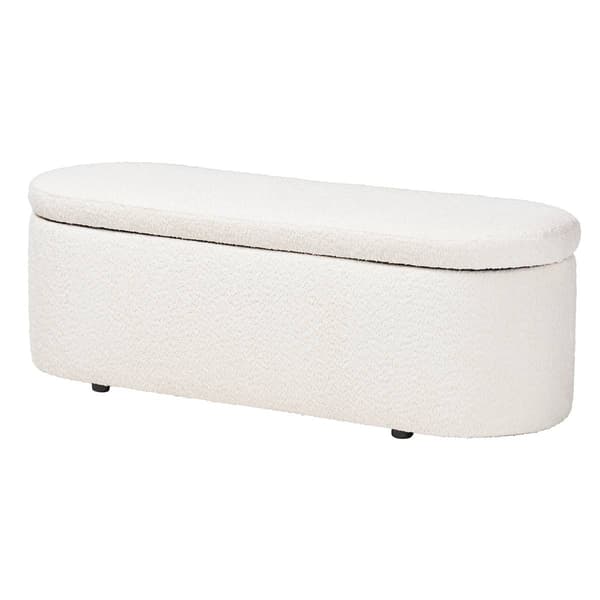 Baxton Studio Lavina Modern Teddy-Bear Fabric Storage Bench - image 
