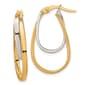 Gold Classics&#40;tm&#41; 14kt. Two-Tone 26x14.8mm Hoop Earrings - image 1