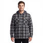 Mens Mountain Ridge Plaid Polar Fleece Jacket - New Black Grey - image 1