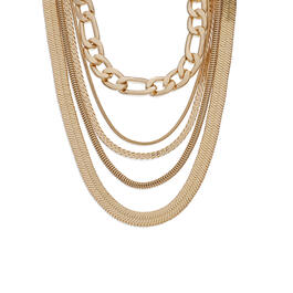 Steve Madden Mixed Chains Layered Necklace