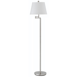 HomeRoots 60in. Nickel Swing Arm Floor Lamp with Square Shade