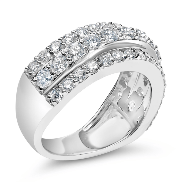 Haus of Brilliance 2ctw. Lab Grown Diamond 3 Row Band Ring