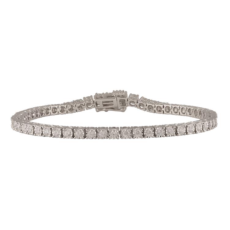 Nova Star® 7in. Sterling Silver 2ctw. Lab Grown Diamond Bracelet