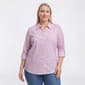 Plus Size Emily Daniels 3/4 Roll Tab Sleeve Paisley Button Down - image 1