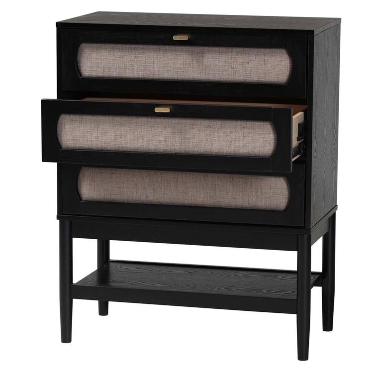 Baxton Studio Shirin Mid-Century Wood 3-Drawer Chest