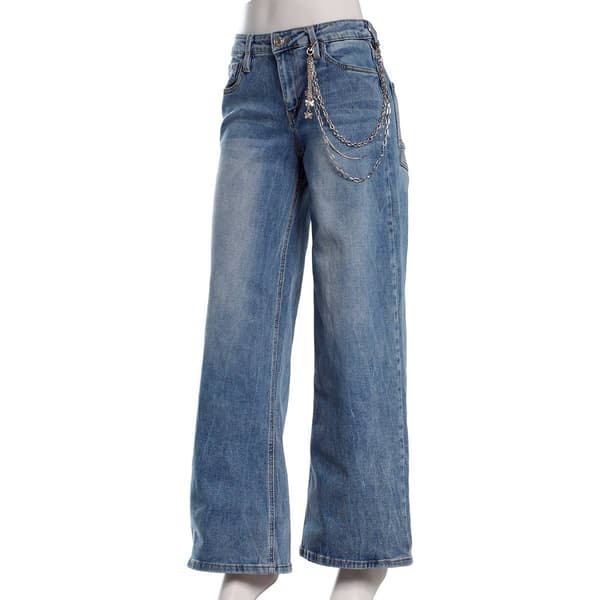 Juniors YMI(R) Low Rise Wide Leg Butterfly Chain Jeans - image 