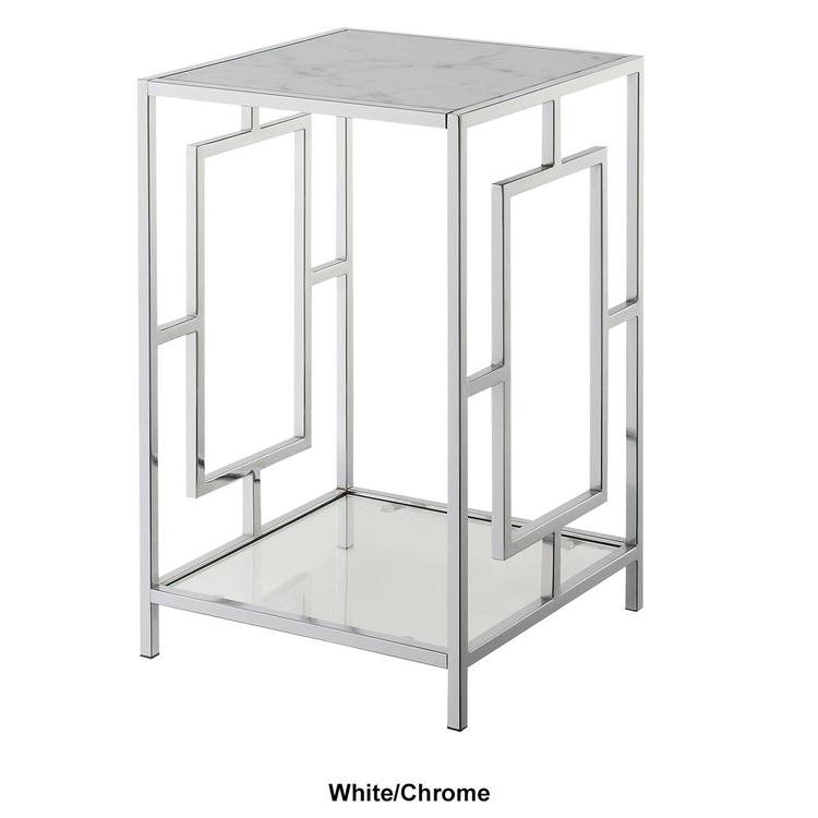 Convenience Concepts Town Square Chrome End Table