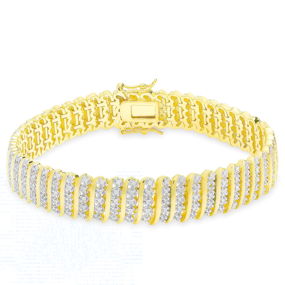 Gianni Argento 1/4ctw. Gold Plated S Link Bracelet